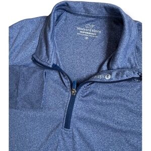 Vineyard Vines Performance Quarter Zip‎ Mens Medium Pullover Blue Athletic Top
